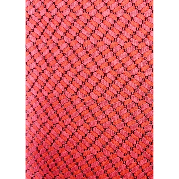 NWOT Geometric Coral Fitted Shirt Dress | H&M Mod Knit Work Office Casual - Picture 5 of 5